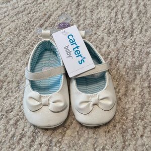 Carters white baby shoes - 6-9m